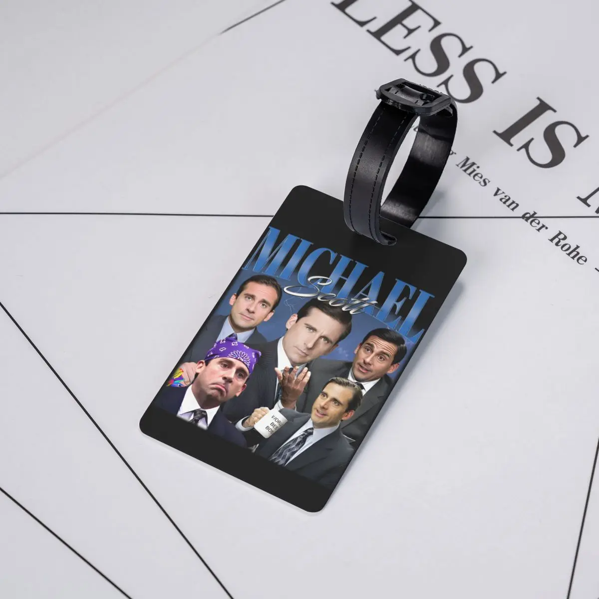 Custom Michael Scott Luggage Tag With Name Card The Office Prison Mike Privacy Cover ID Label for Travel Bag Suitcase