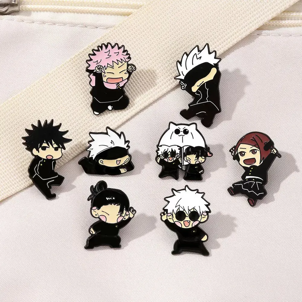 8pcs Itadori Yuji Enamel Pin Set Cartoon Character Brooch Creative Metal Badge Jewelry for Clothing Backpack Souvenir Gift