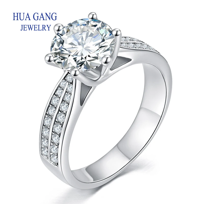 

Hot Selling 1ct 2ct Moissanite Labs Diamond Promise Rings for Her 925 Sterling Silver Friendship Men Ring for Women