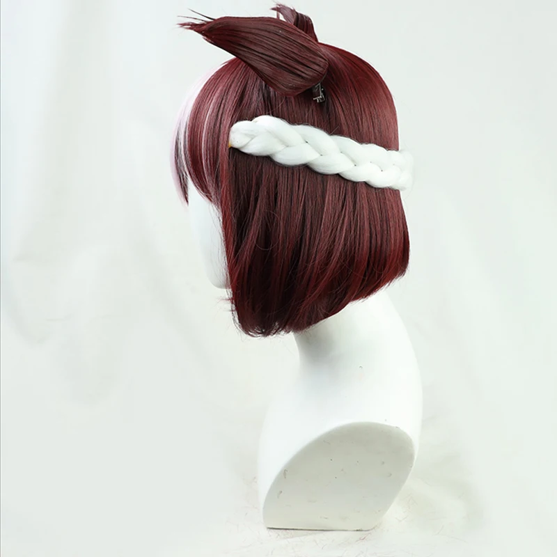 Anime Pretty Derby Special Week Cosplay Perücke Pferdeohren Schwanz 65 cm Halloween Party Karneval Rollenspiel Hitzebeständige synthetische Perücke