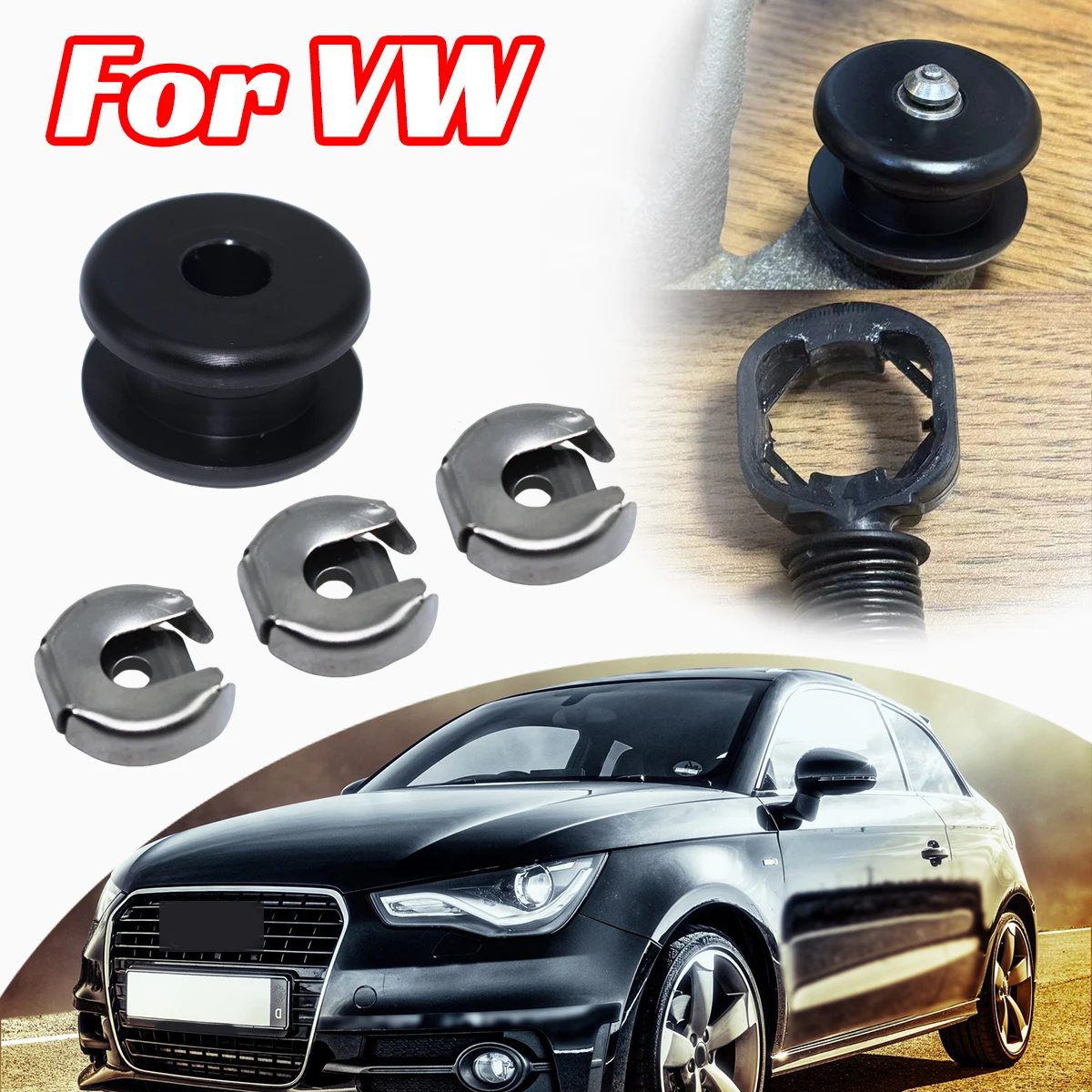 For VW Golf Plus Jetta MK4 MK5 Upgrade Pivot Bushing Shift Cable Linkage Gear Manual Selector Washer Retaining Clip Replacement