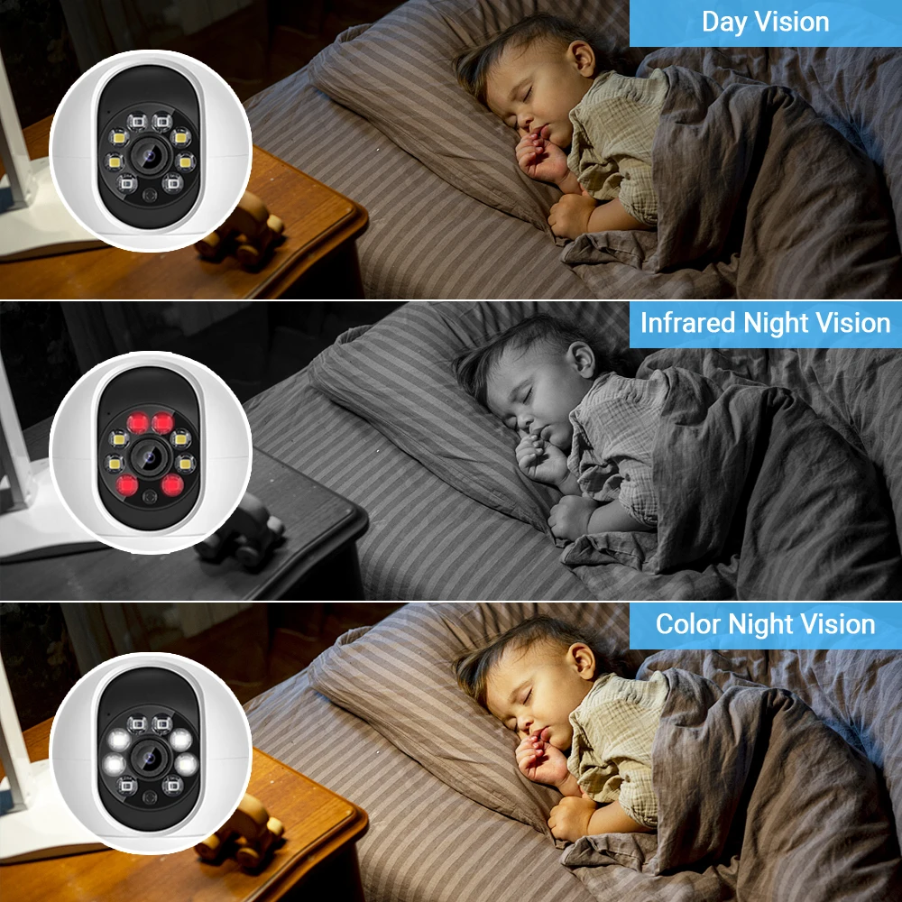 عدسة مزدوجة للمنزل داخلي CCTV مراقبة 10X Zoom 4K 8MP WiFi PTZ IP كاميرا تتبع تلقائي حماية أمنية مراقبة الطفل