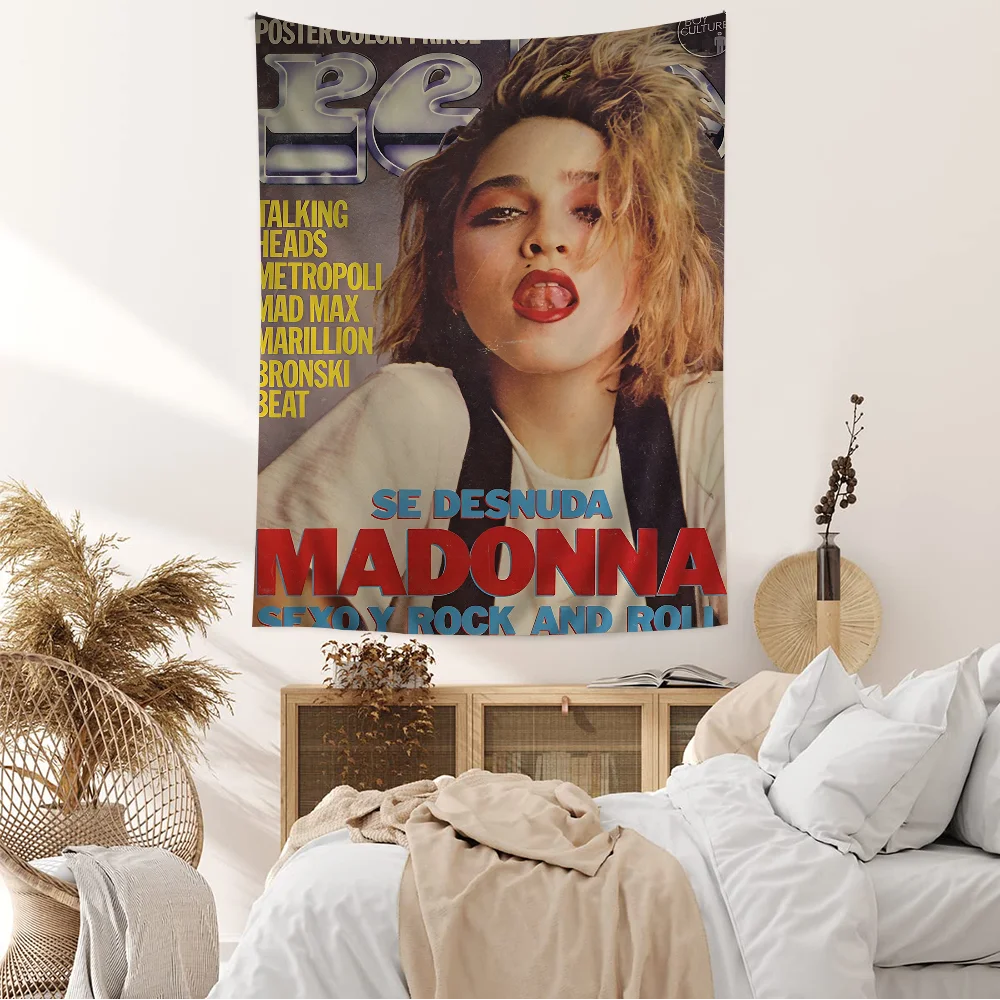 M-Madonna C-Ciccone Tapestry Art Printing Japanese Wall Tapestry Anime Wall Hanging Home Decor