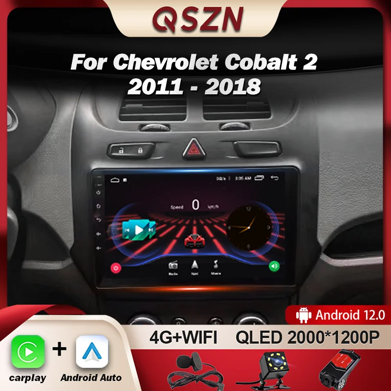 

QSZN For Chevrolet Cobalt 2 2011 - 2018 Car Radio Multimedia Video Player Navigation GPS 4G Carplay Android 12 Autoradio 2K QLED