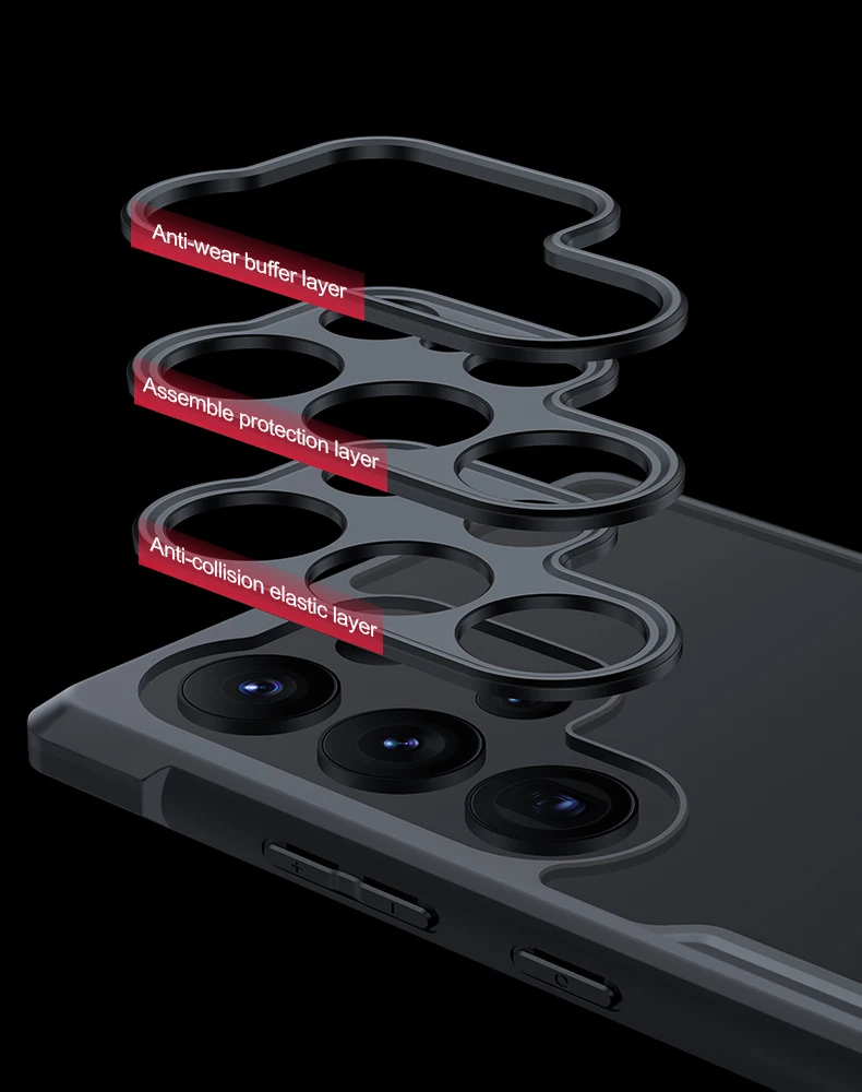 Xundd Hülle für Samsung Galaxy S24 S25 S26 Ultra, für S25 S23 Plus S21 Ultra FE, Airbag-Stoßschutz, PC&TPU Rückseite, transparente Abdeckung – Detail 7