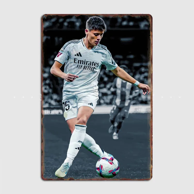 Arda Güler Sport Football Player Posters Metal Sign Custom Bar Wall Decor Club Drawing Room Decor Vintage Home Decor