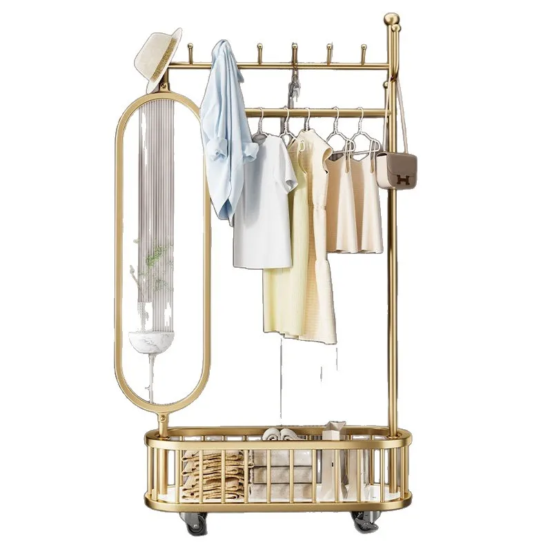 Floor-to-ceiling balcony folding clothes drying rod household hanger mobile bedroom