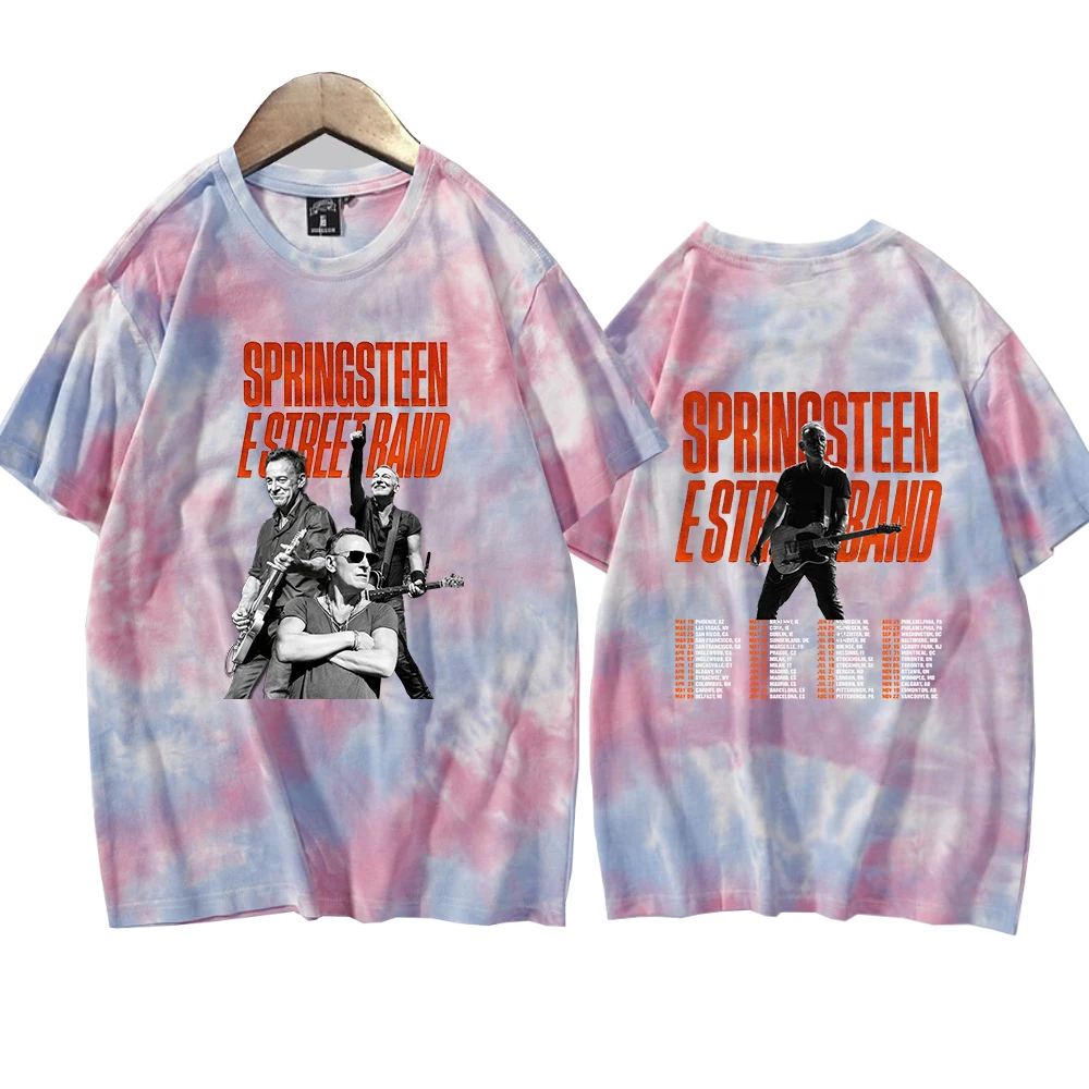 Bruce Springsteen Estreet Band 2024 Tour Tie Dye Shirts Unisex Round Neck Short Sleeve T-shirt