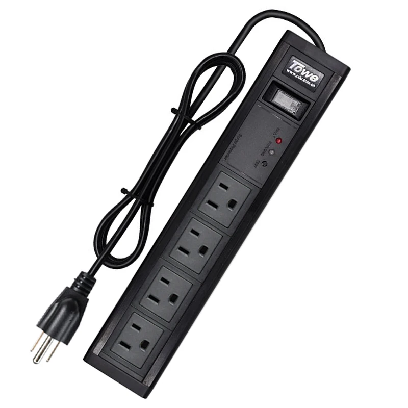 4 Outlet Heavy Duty Surge Protector Power Strip for Garage Workshop Workbench, multifunction PC Gaming Outlet, Certified