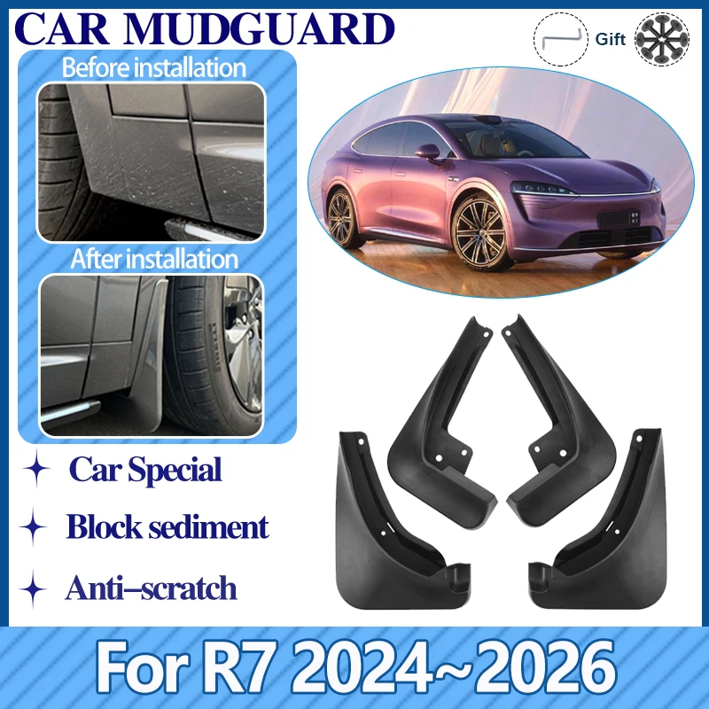 

Car Mudflaps For Luxeed R7 Accessories 2024 2025 2026 Mudguards Rear Front Mud Flap Guard Anti-splash Fender Auto Protector 4PCS