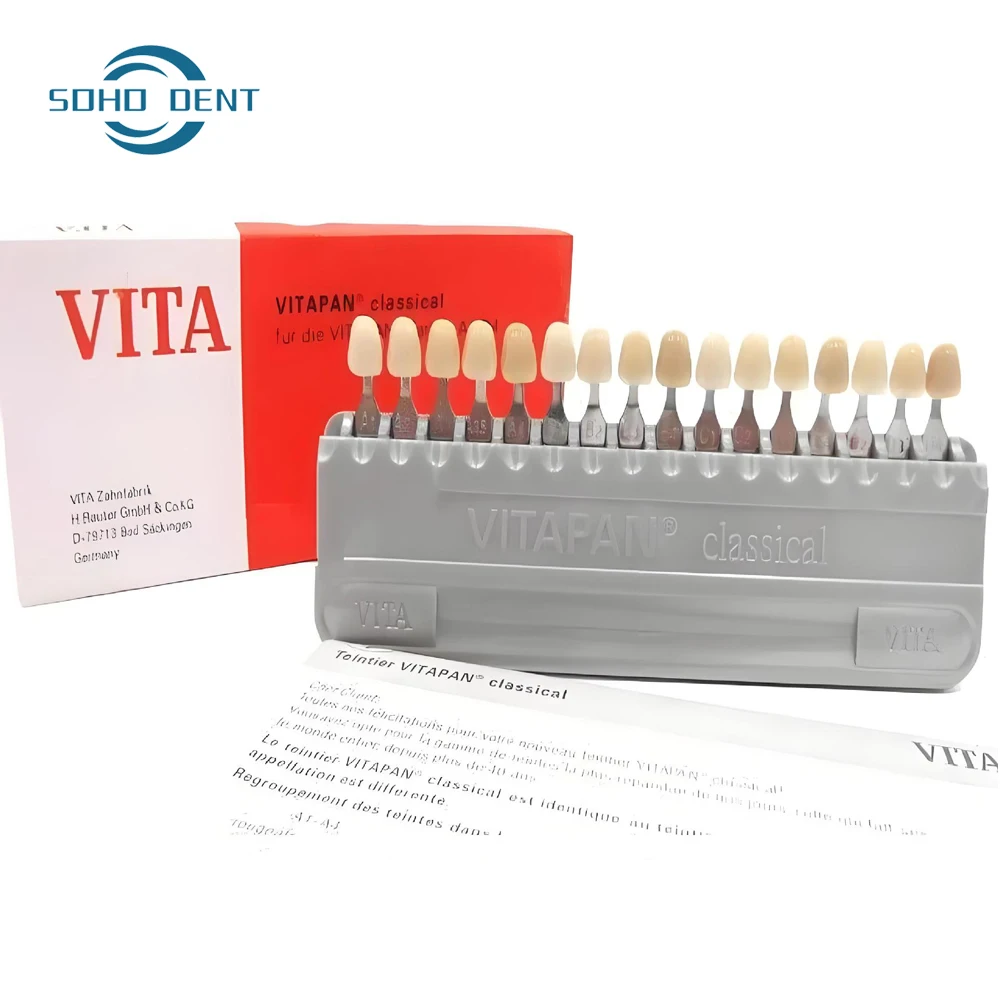 

16-цветное руководство Vita 3D Master Shade, отбеливание фарфоровой насадки для сравнения зубов, модель колориметра
