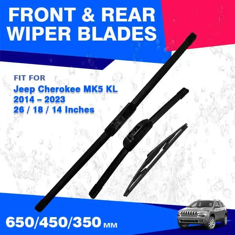 

Комплект передних и задних щеток стеклоочистителя для Jeep Cherokee KL 2014-2023 Sport Trailhawk Limited X Overland Altitude, аксессуары для ветрового стекла