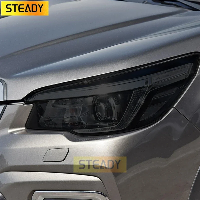 

2 Pcs Car Headlight Protective Film Headlamp Restoration Transparent Black TPU Sticker For Subaru Forester 2019 2020 Accessories