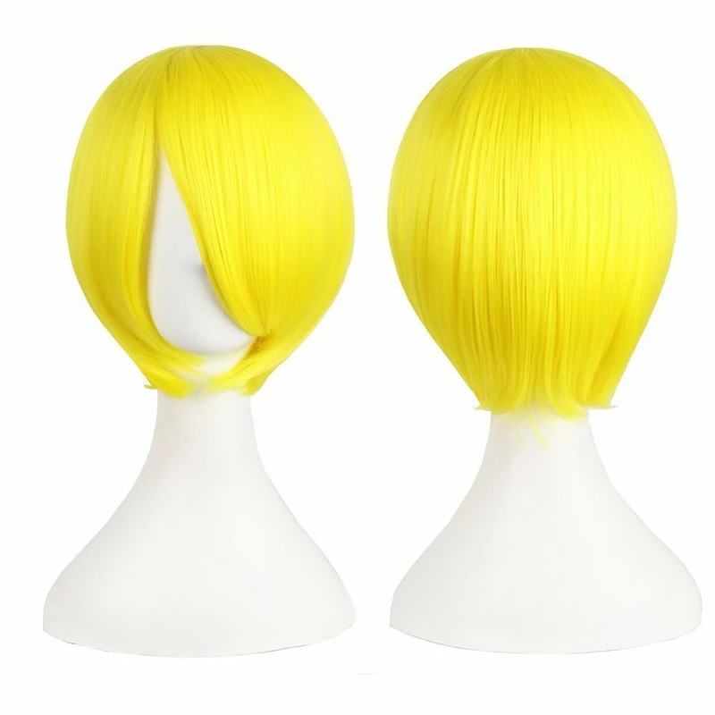 

12 Inches/30cm Short Straight Cosplay Costume Wig Party Wig (Yellow)