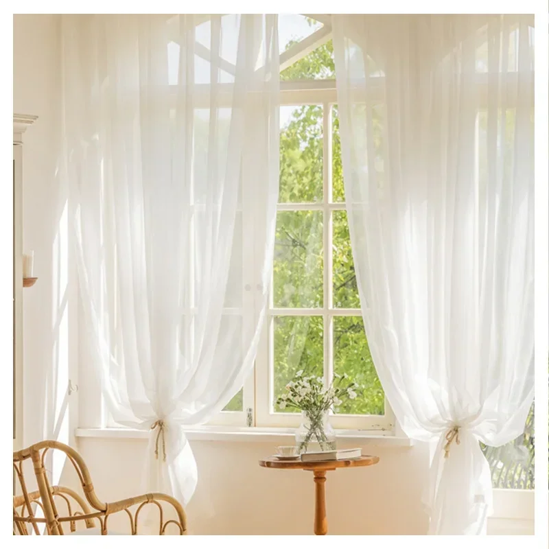 Dreamy Living Room Balcony Bay Window Bedroom Net Red Curtain Tulle, French Gilt Yarn Is Not Transparent To People