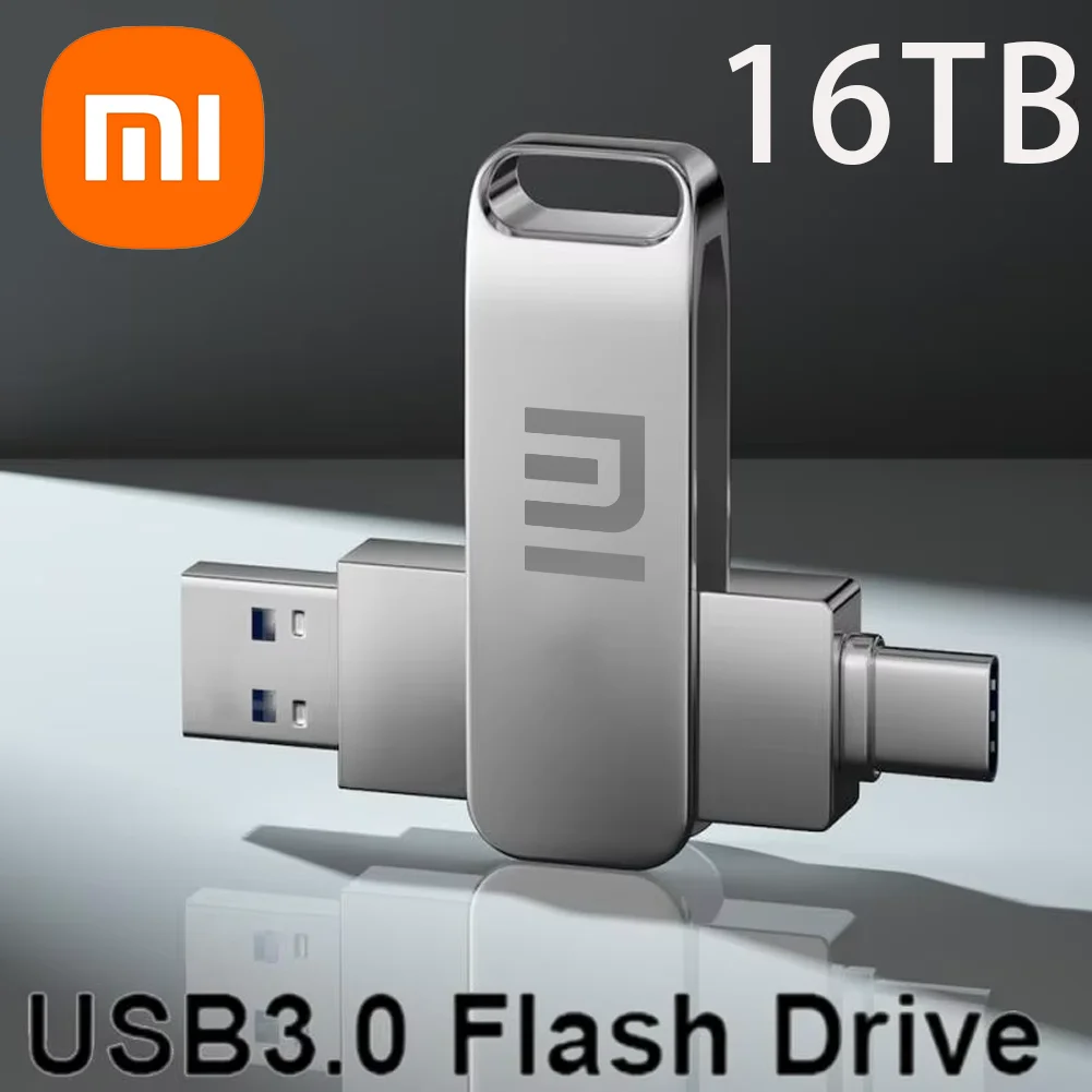 

Xiaomi MIJIA U Disk Металлический флэш-накопитель 16 ТБ USB 3.0 Высокоскоростная передача 8 ТБ Сверхбольшая емкость Водонепроницаемый компьютерный флэш-накопитель