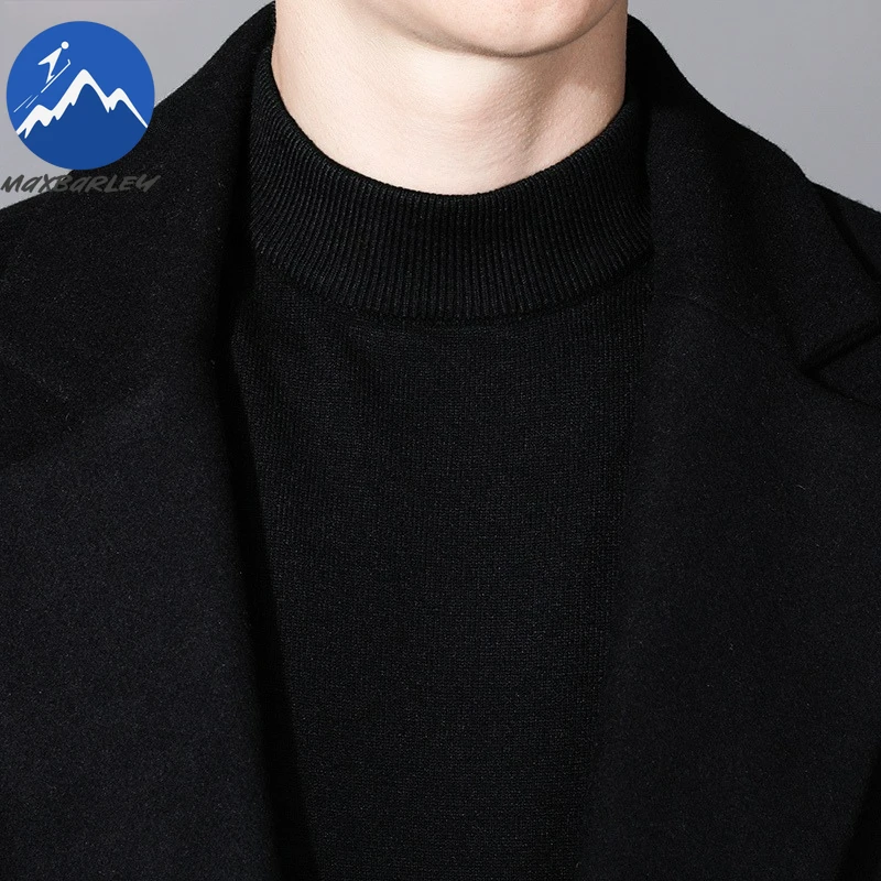 Maxbarley الفاخرة الصف معطف طويل للرجال خريف 2025 جديد الصوف يمزج معطف العلامة التجارية الذكور الملابس الشتوية معطف الكشمير الكورية رجل #6