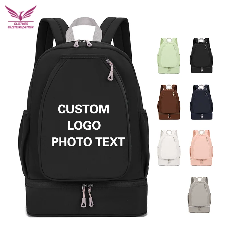 Custom logo Badminton Tennis Bag basketball Sports Backpack for 15Inch Laptop Compartment Separate Shoe backpack print photo