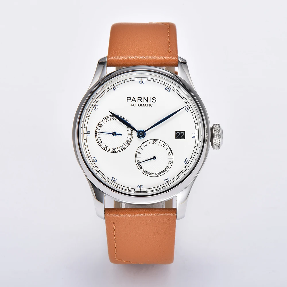 Parnis 42.5mm Power Reserve Automatic ST2530 Movement Men\'s Wristwatch