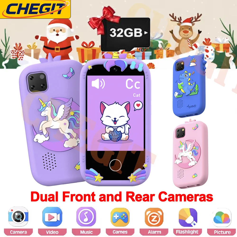 

Детский смартфон, камера, игрушки с сенсорным экраном 32G, возраст 3–12 лет, детский мобильный MP3-плеер, цифровая камера, развивающие игрушки для девочек и мальчиков