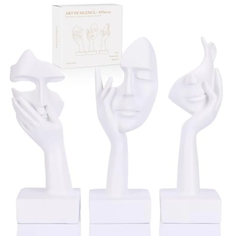 Thinker Large Statue Set - Art Abstract Home Accent Figurines for Living Room Bedroom Shelves Office Desktop Coffee Table Decor