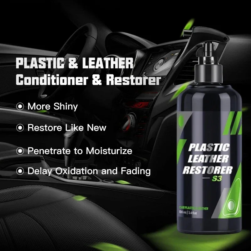 Car Plastic Restorer Back To Black Gloss Car Plastic Leather Restore Cleaning Products Auto Polish And Repair Coating Renovator