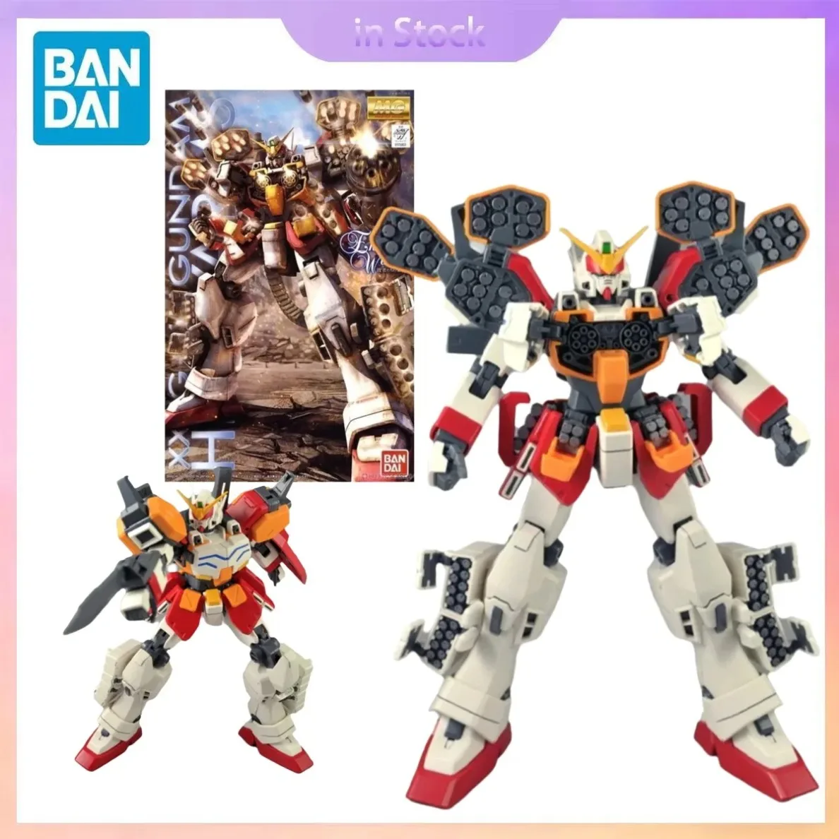 

In Stock Original Bandai Genuine MG 1/100 XXXG-01H Gundam Heavyarms EW Anime Collection Action Figure Model Kits Toys Gifts