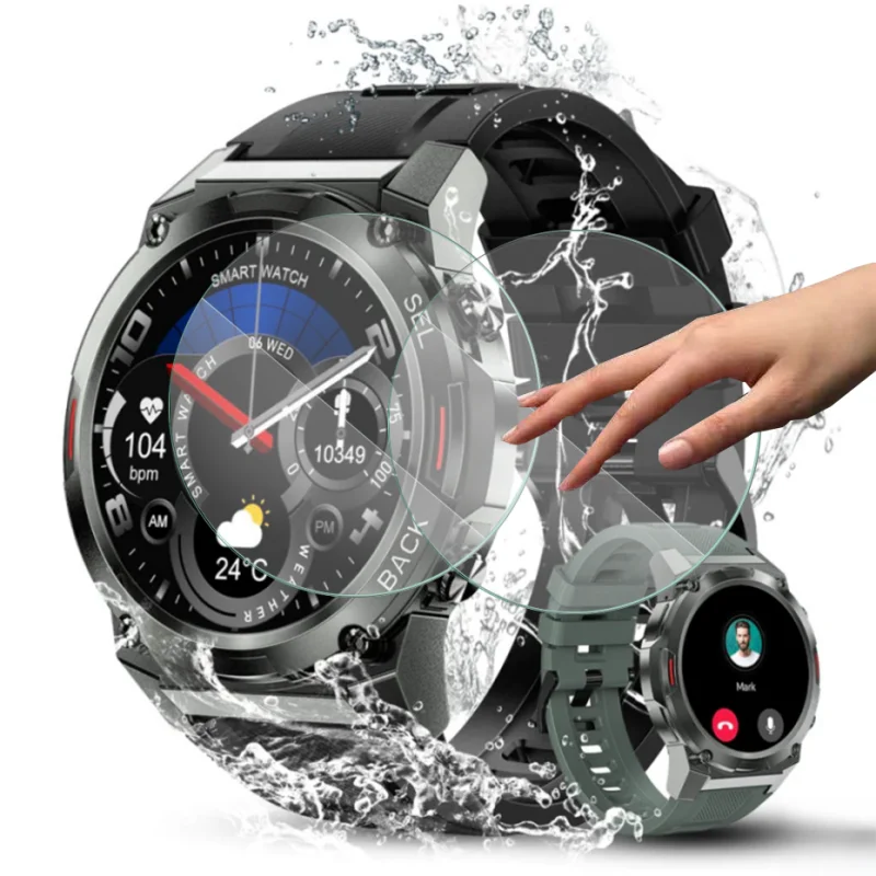 2 Stück Smartwatch gehärtetes Glas für Oukitel BT50 Smartwatch Displays chutz folie für Oukitel BT50 Schutz folie Displays chutz folie