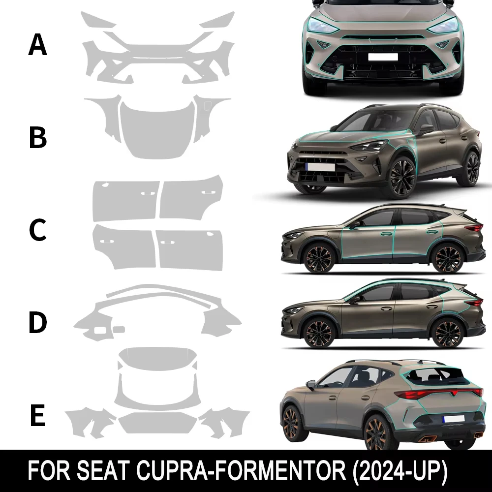 

9Mil TPU Scratch-resistant Car Paint Protection Film For Seat Cupra Formentor 2024 2025 Car Body Transparent Bra Per-cut PPF Kit