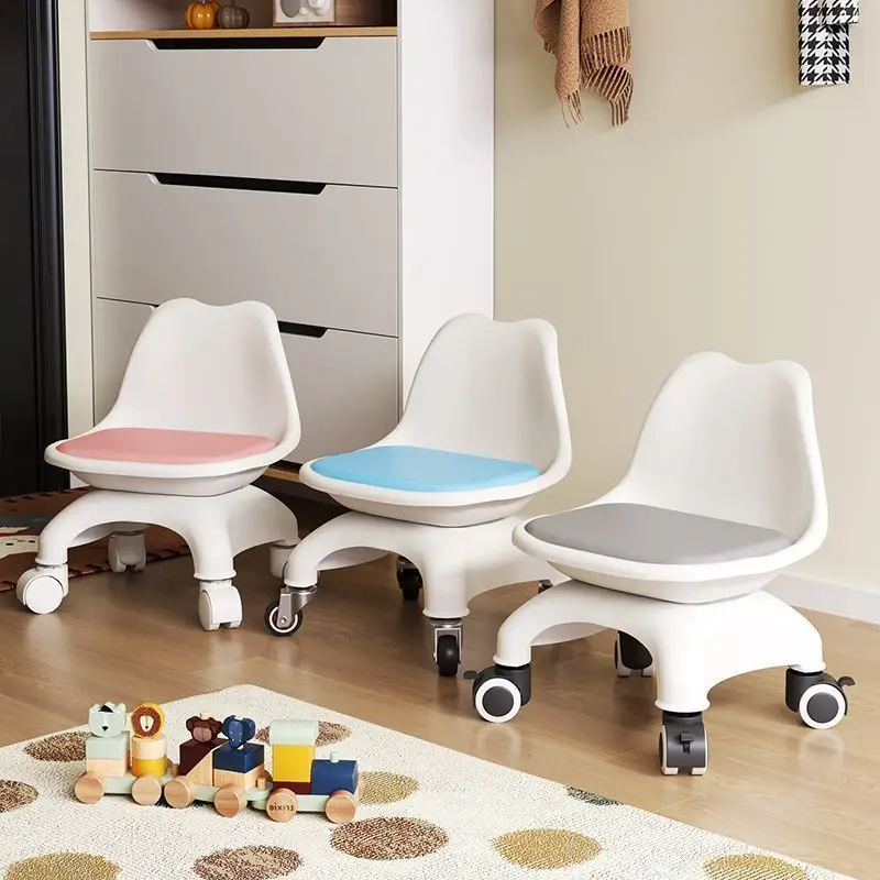 Silent Universal Wheel Stool, Mobile Low Stool with Casters, Home Shoe-Change Seat, Tile Grouting Stool & Kids Helper