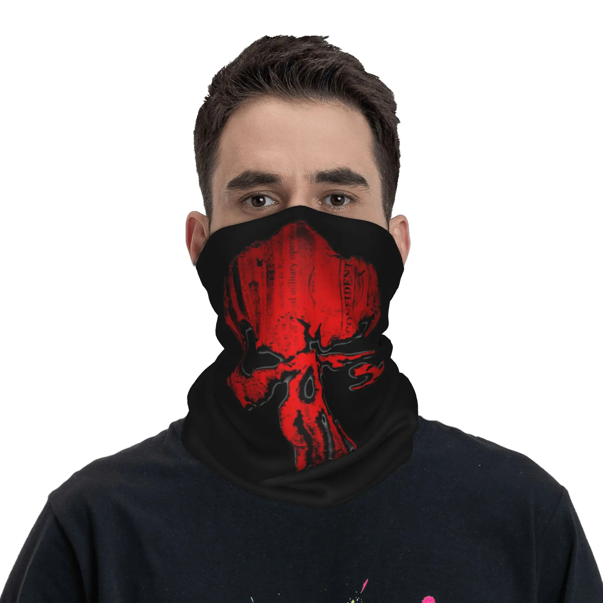 Red Skull Punishers Bandana Neck Cover Magic Scarf Multi-use Headwear Outdoor Sports for Men Women Adult Winter