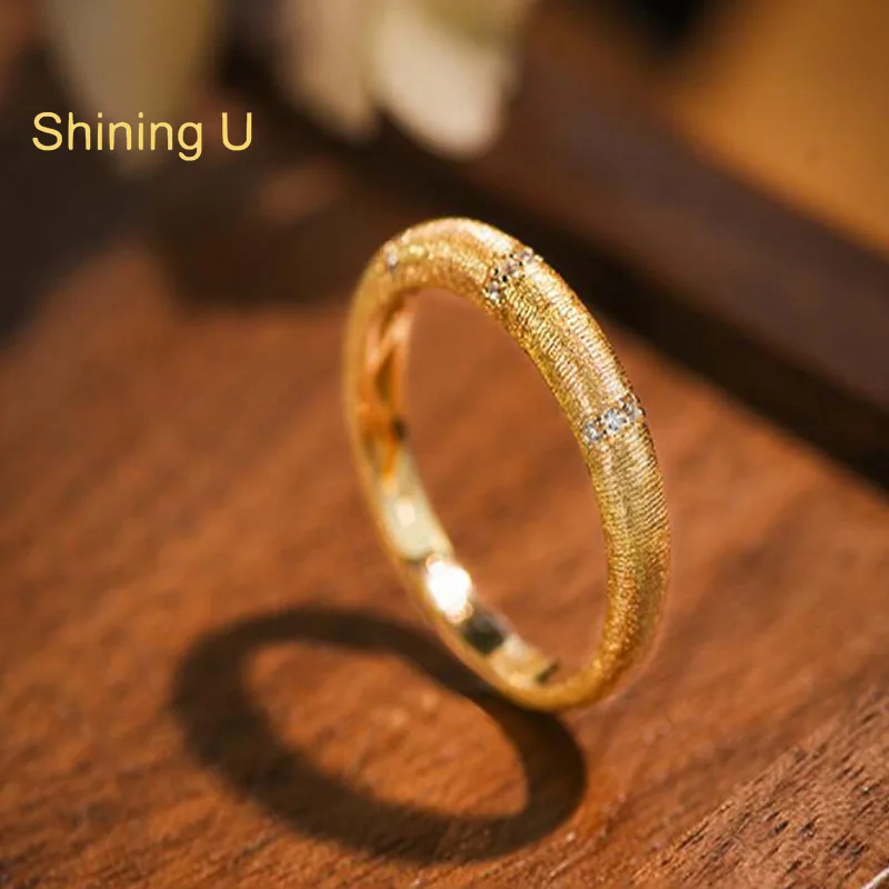 

Сияющее серебряное винтажное позолоченное кольцо U S925 для женщин, ювелирные изделия на годовщину