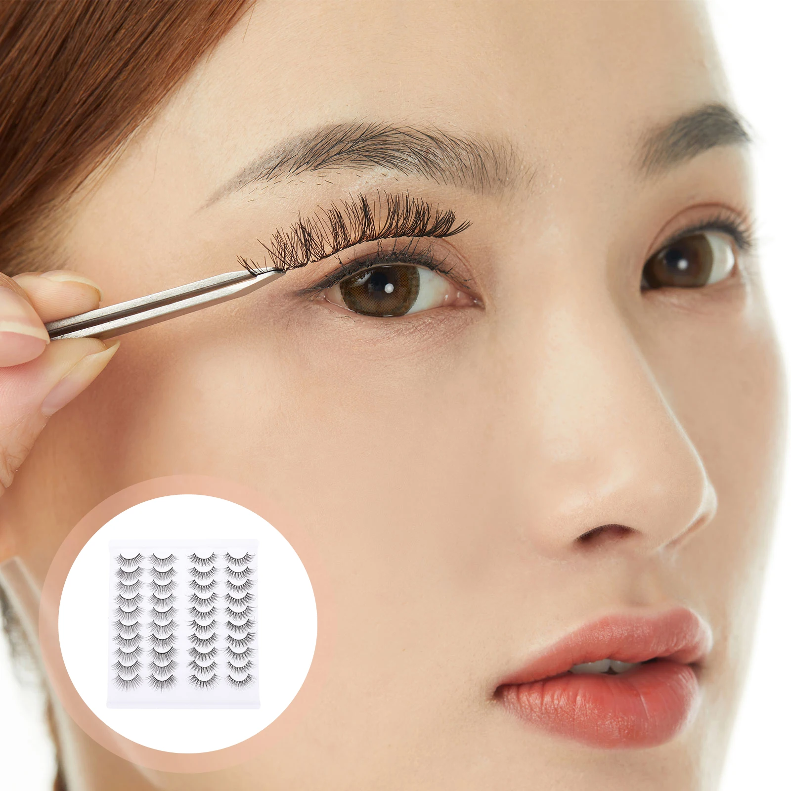 

20 Pairs Natural 3D Effect Long Wear Comfortable Girl Makeup Beauty Daily Girl Makeup Eyelashes 3D False Eyelashes Use