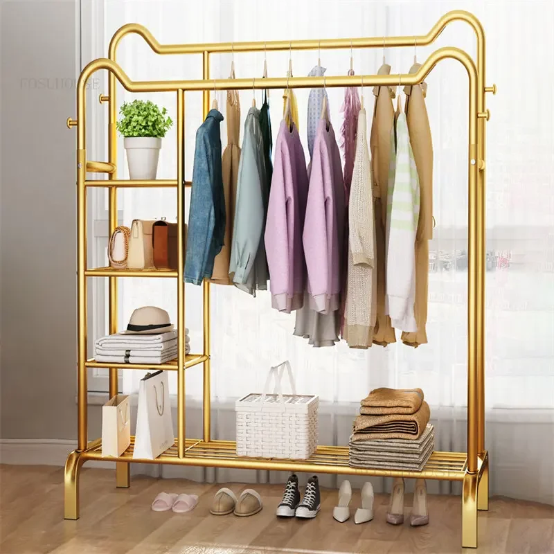 Casaco Light Luxury Racks com orelha de gato, cabide, estante de secagem, loja de roupas, quarto chão, casa varanda, nórdico