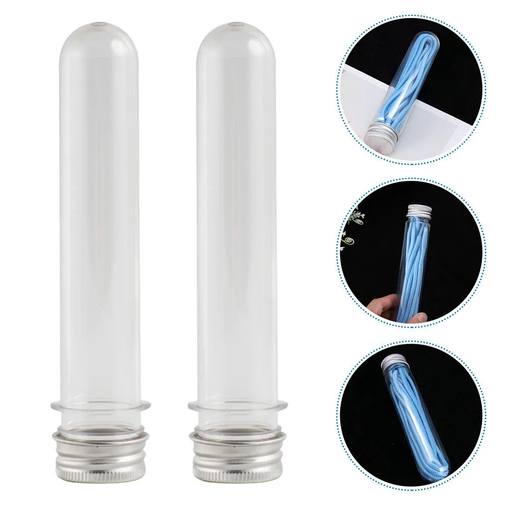 

15Pcs Shoelace Storage Tubes Transparent Screw Caps Clear Test Tubes Sneaker Organizer Travel Sealed Containers Plastic Tie