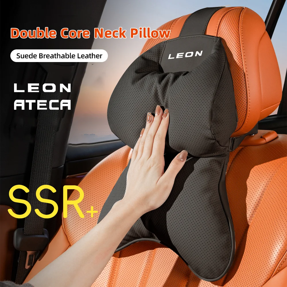 

Подушка-подголовник из замши для автомобиля, универсальная, для поддержки головы и защиты шеи, для Seat Leon Mk2 Mk1 Mk3 Ateca