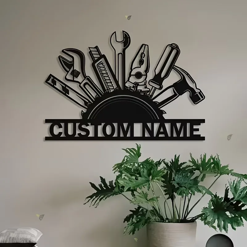 Workshop Tools Name - Custom Metal Tool Wall Art -