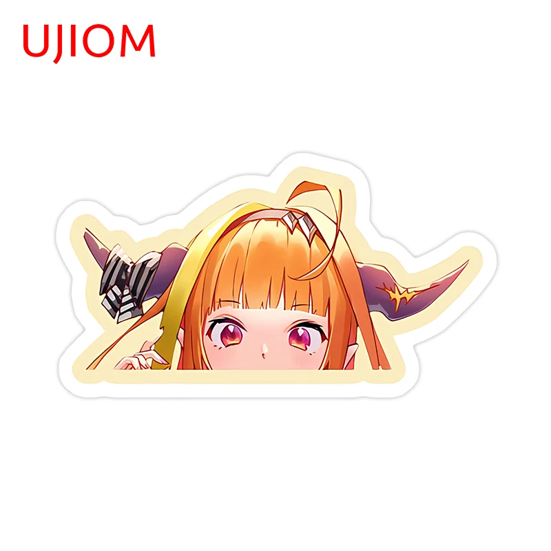 UJIOM 13cm × 7.2cm Kiryu Coco Peeker Hololive Wall Stickers Adorable Cartoon Graphics Decals Vinyl Room Decoration Accessories