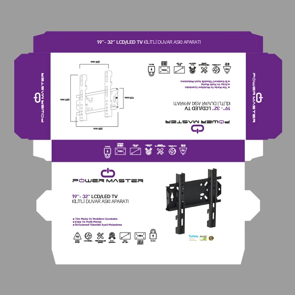 POWERMASTER 19 - 32 SABİT LCD-LED TV wall hanging apparatus