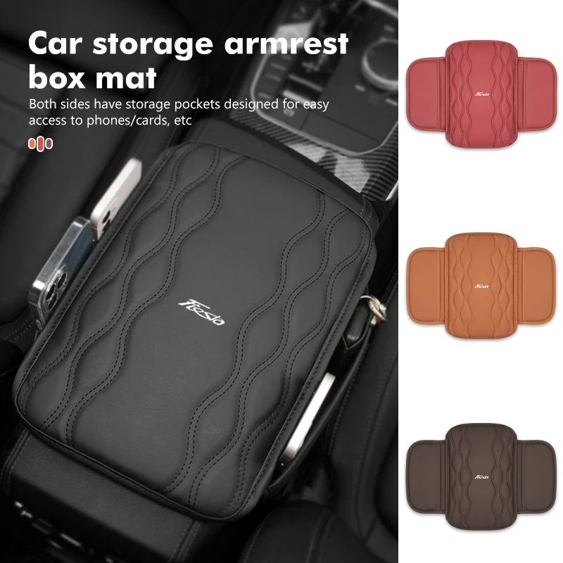 For Ford Car Armrest Box Mat Stowing Tidying Cushion Protective Pad Fiesta mk7 mk5 mk8 mk4 mk6 1995-2011 2012 2013-2023