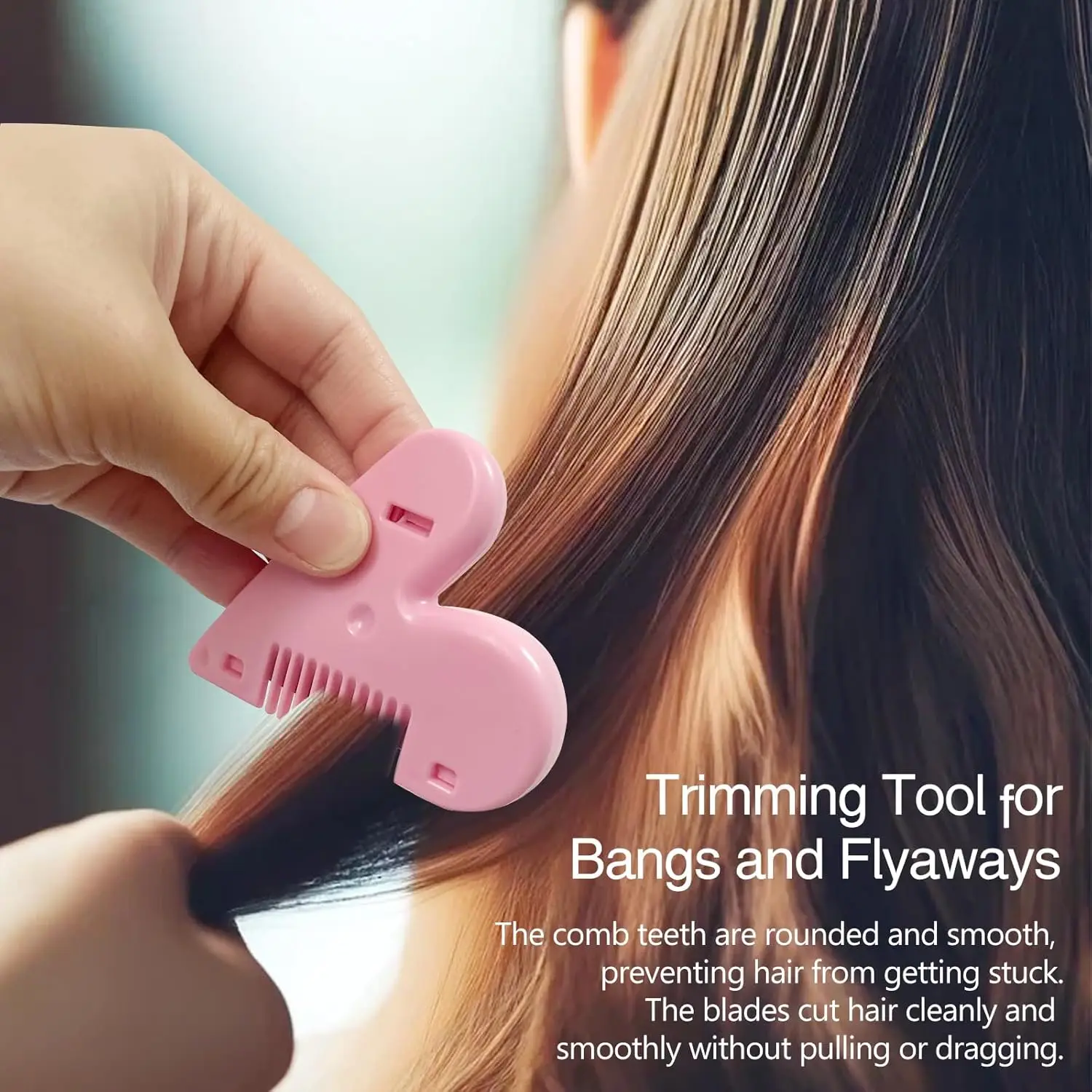 3 قطع مشط قص الشعر الصغير، ماكينة تشذيب الشعر اليدوية على شكل قلب للأطفال والنساء والفتيات، باللون الوردي #4