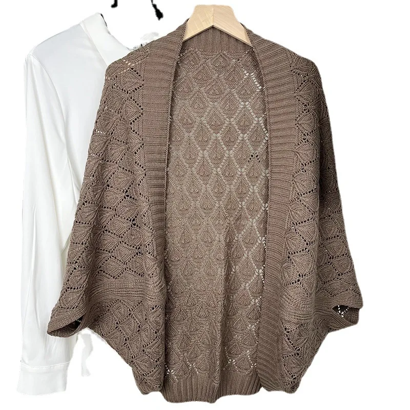 Women Cardigan Autumn Winter Single Breasted Cropped Blouses Korean Fashion Knitted Batwing Sleeve Mujer Coat Spring