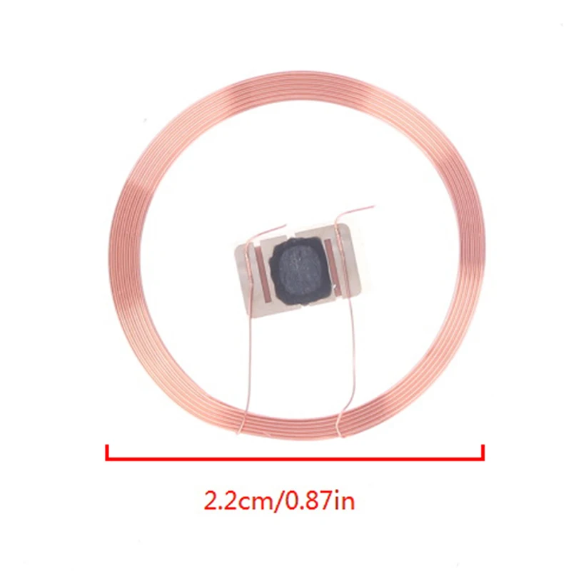 5 buah kartu IC UID 21.6mm 13.56MHZ ID Chip dapat ditulis ulang Keyfob RFID koil perekat diri