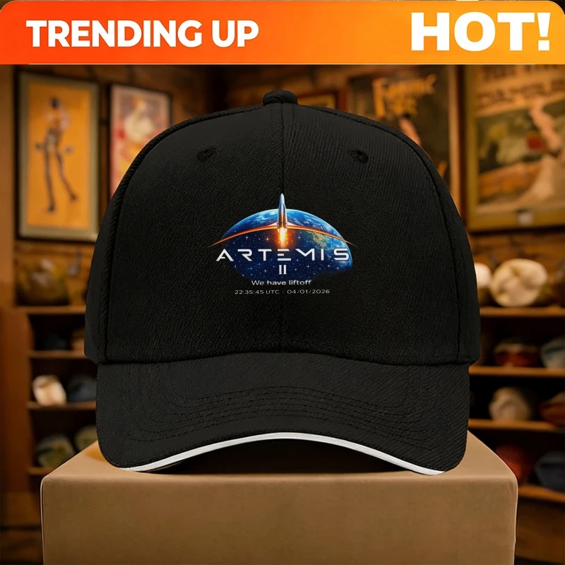 New Baseball Cap Unisex Cap Featuring a Graphic Design for The Artemis 2 II Rocket Launch, Perfect for Fans of Space Exploration