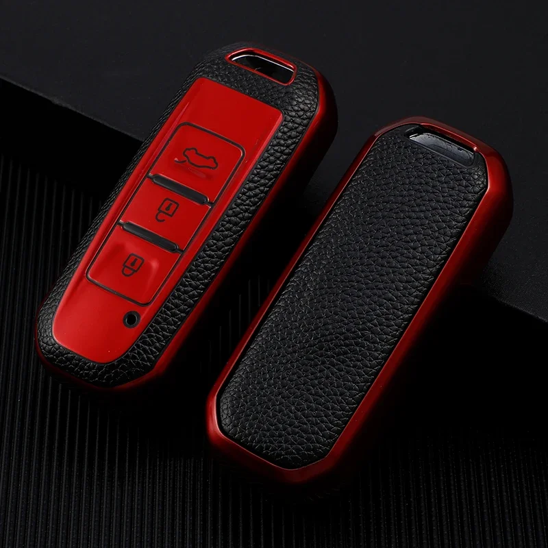 

Leather TPU Car Key Case Cover For Baojun 510 730 360 560 RS-5 530 630 For Wuling Hongguang S Auto Holder Shell Accessories