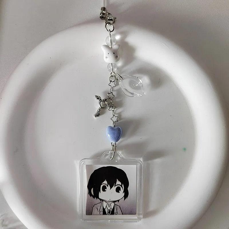 

BSD Mobile Phone Charm Dazai Osamu Bungou Stray Dogs Soukoku Inspiration Keychain