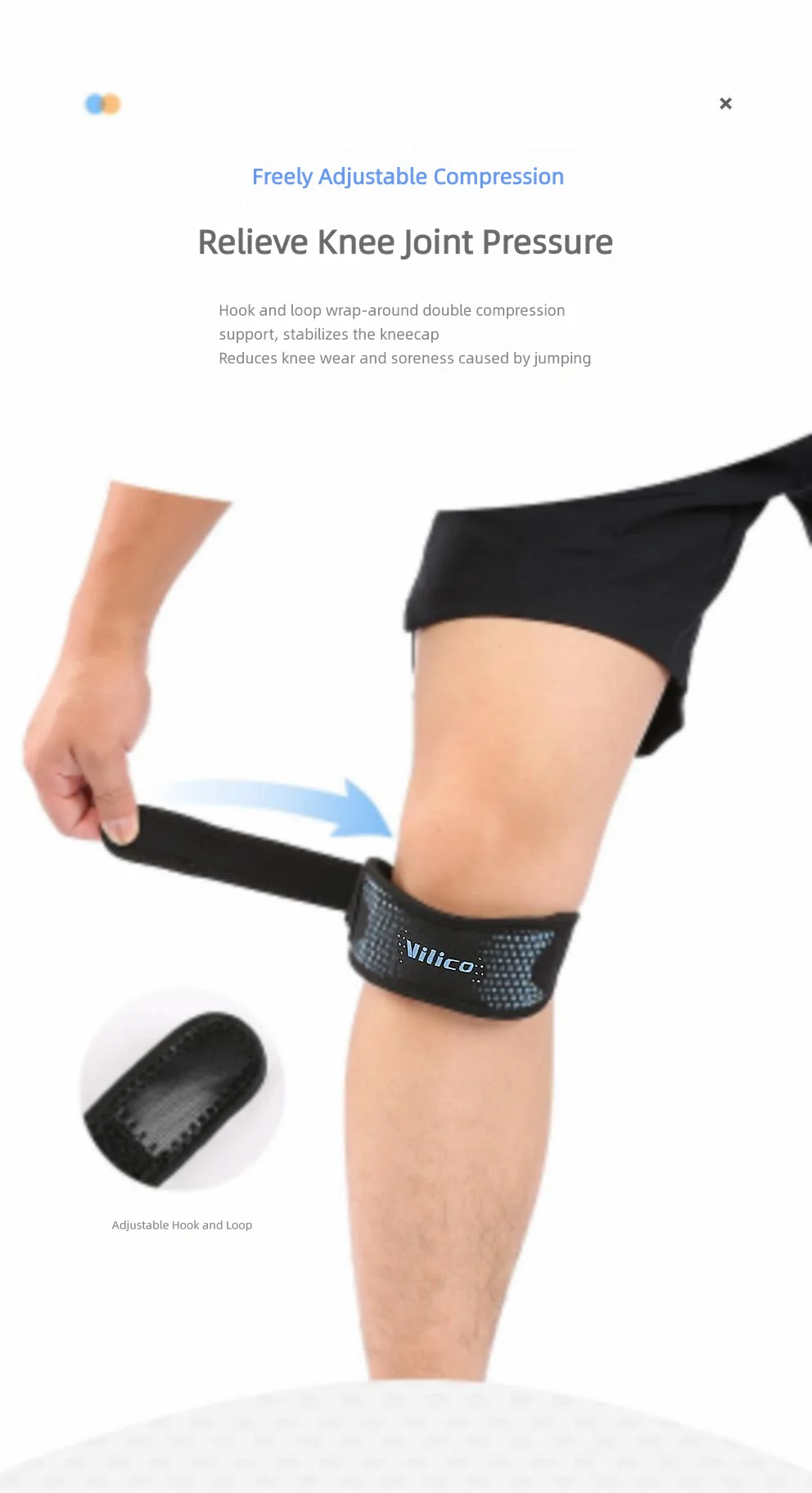 1PC Patella Knee Strap Adjustable Knee Brace Patellar Tendon Stabilizer Support Band for Soccer Basketball Running Jumpe