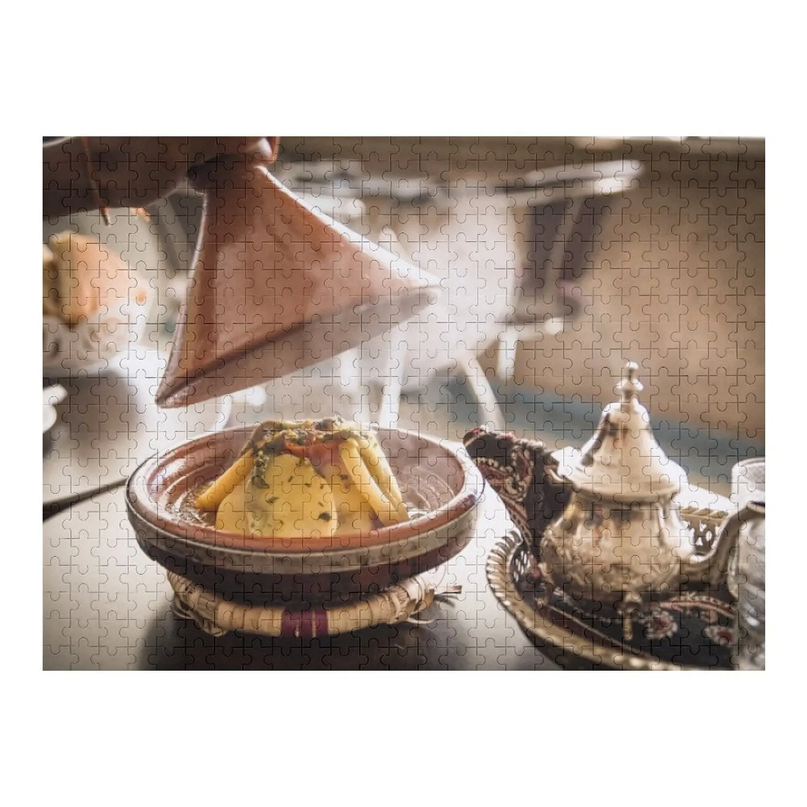 

Марокканский пазл «Такина и чай» для малышей, игрушки для фотографий, произведения искусства, деревянный пазл для взрослых