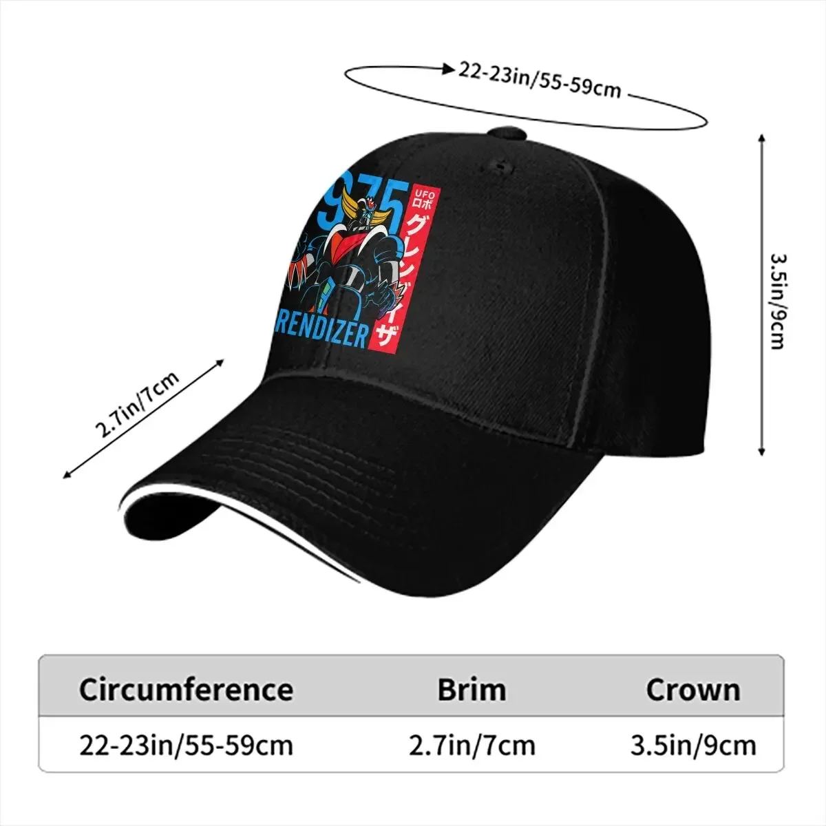 UFO-Multicolor Robot Grandizer Hat For Women, Cap With Visor, 271 Goldrake, 1975, Dark, Custom, Protection