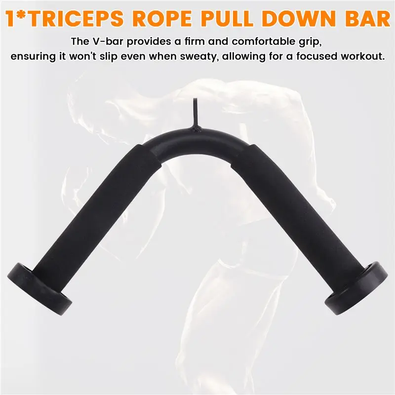 حبل سحب مريح ثلاثي الرؤوس على شكل حرف V، ملحقات لياقة بدنية متعددة الأغراض